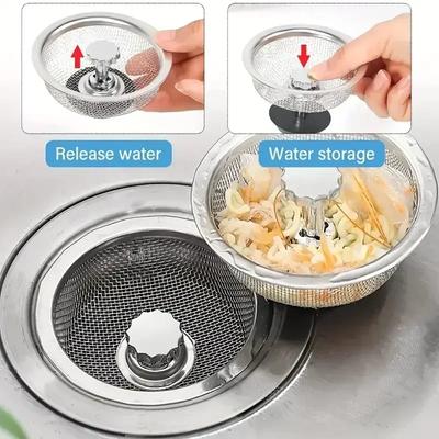 2pcs  Kitchen Sink Strainer Replacement Drain Basket Stainless Steel Mesh Filter Waste Hole Strainer Kitchen Gadgets