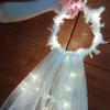 Feather White Veil Bridal LED Light Bride Veil Korean Bride Headwear Headbands Women Wedding Veil