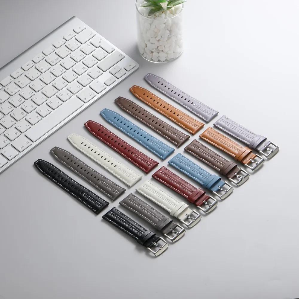 22mm 18mm Official Leather Strap  For Huawei Watch GT6 46mm Business Style Band For Huawei Watch GT5 6 Pro 46mm Wristband