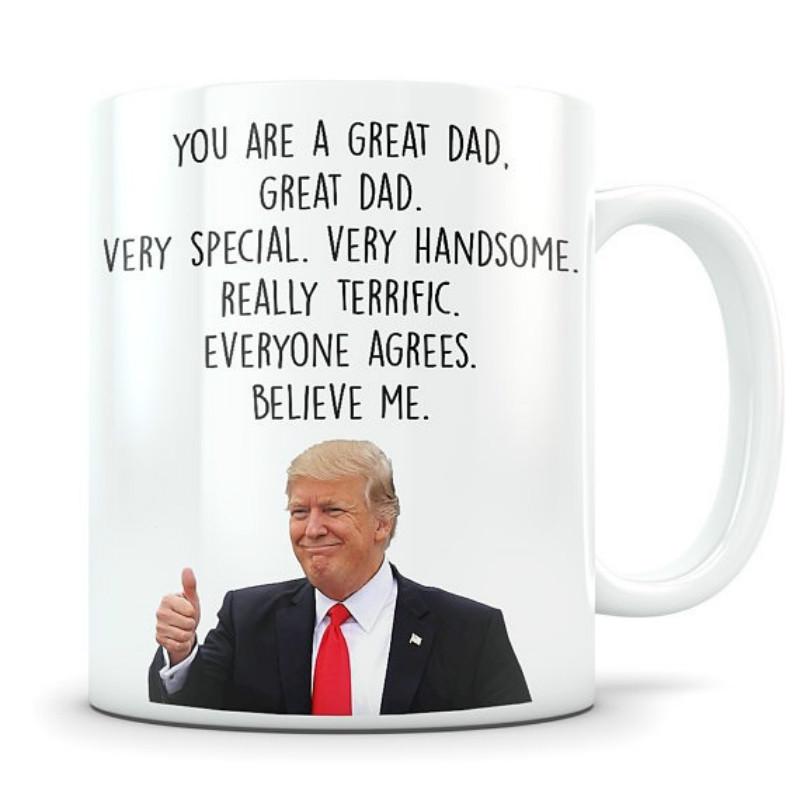 Donald Trump Fathers Day Mug Fathers Day Gifts Funny Coffee Mugs 1st Fathers Day Funny Gag Gifts for Men New Grandpa Present Best Birthday Christmas 4th July Fathers Day Gifts from Son Daughter Wife 