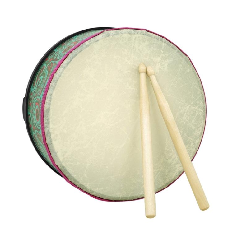 Percussion Music Instrument Kids Drum with 2 Mallets Children 10 inch Earth Drum 1 зелёный