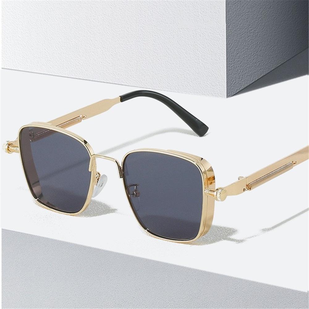 Retro square frame steampunk metal sunglasses personality sunglasses