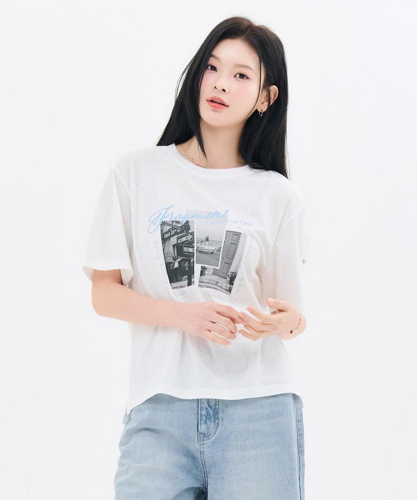 CHASECULT Women'S Slub Print Short Sleeve T-Shirt-Fcrg5871E01