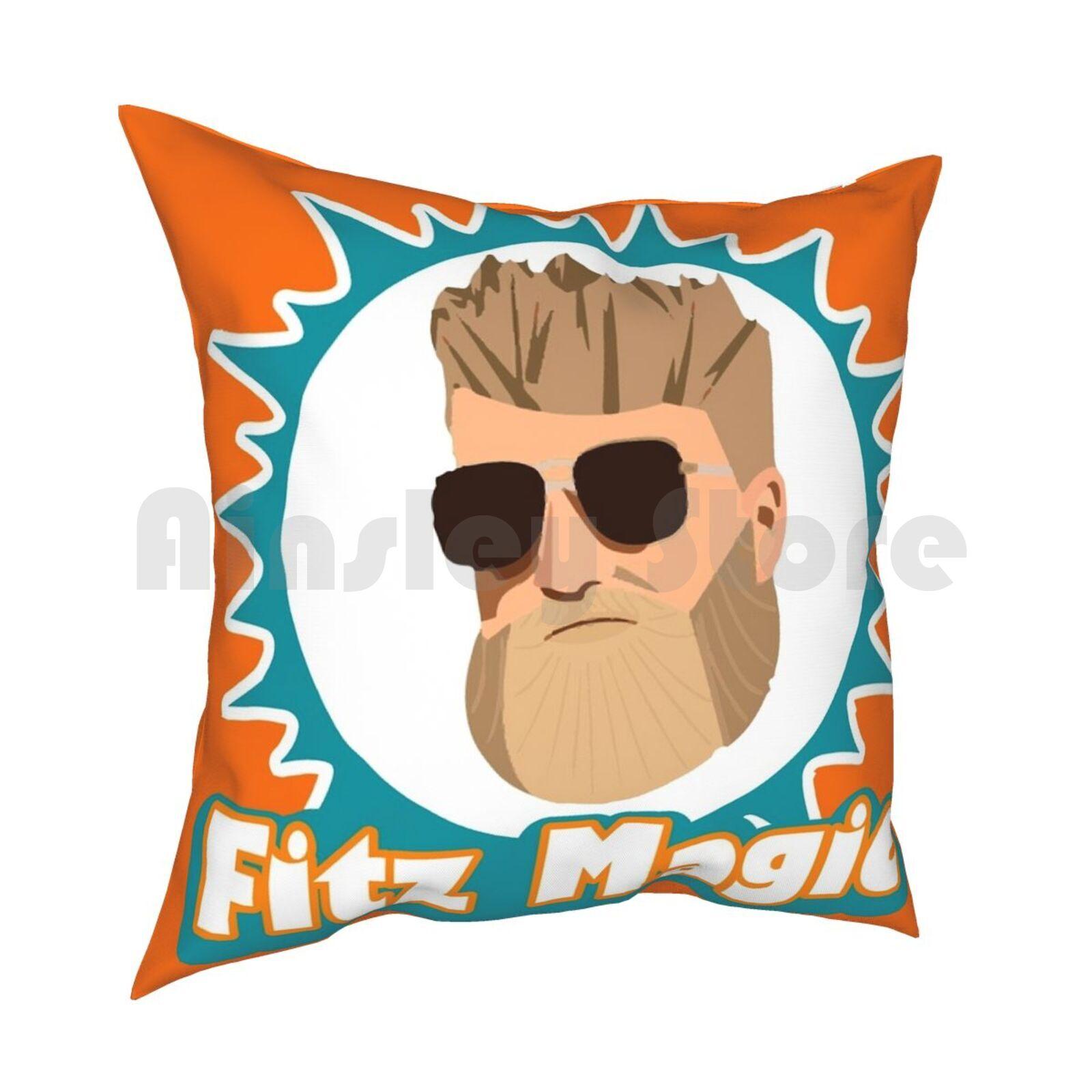 Orange Miami Fitzmagic Logo Pillow Case Printed Home Soft DIY Pillow Cover 30cmx30cm