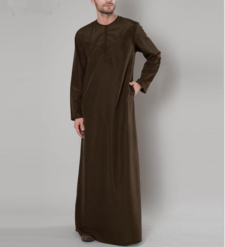 2026 Men's Loose Zipper Robe: Middle Eastern Arab and Malaysian Style