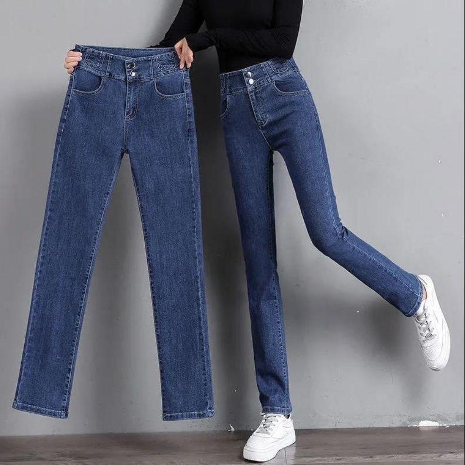 Schicke hochtaillierte, schlankmachende Hosen mit geradem Bein für Damen - Kleiner Duftstil, vielseitig für Frühling und Herbst