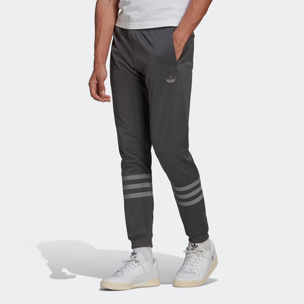 Adidas Color Block Stripe Joggers Men Bottoms Dark-Grey HE4690