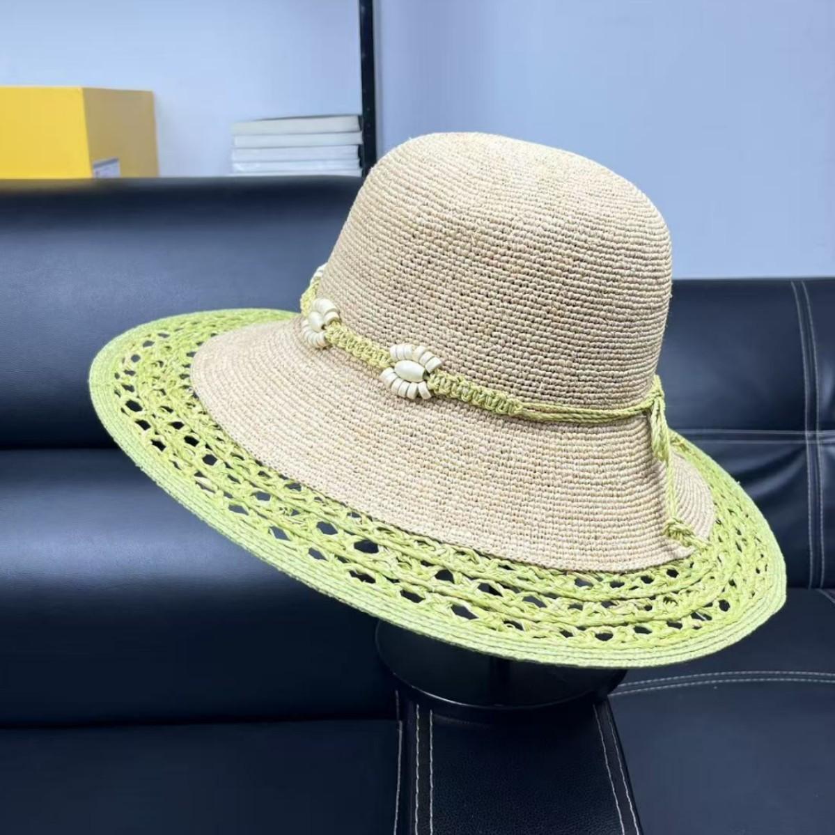 

High-end eaves raffia hat women s summer 2026 sunshade sun protection hat UV protection sun hat beach bucket hat M（55-58cm）