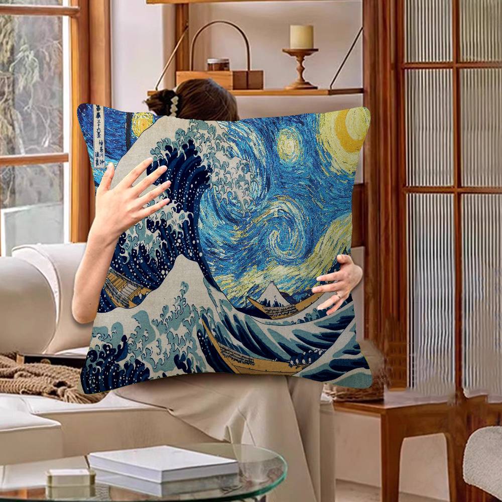 Vintage Art Van Gogh Oil Painting Pillow Cover Design cushion Cover decor Holiday Decorati