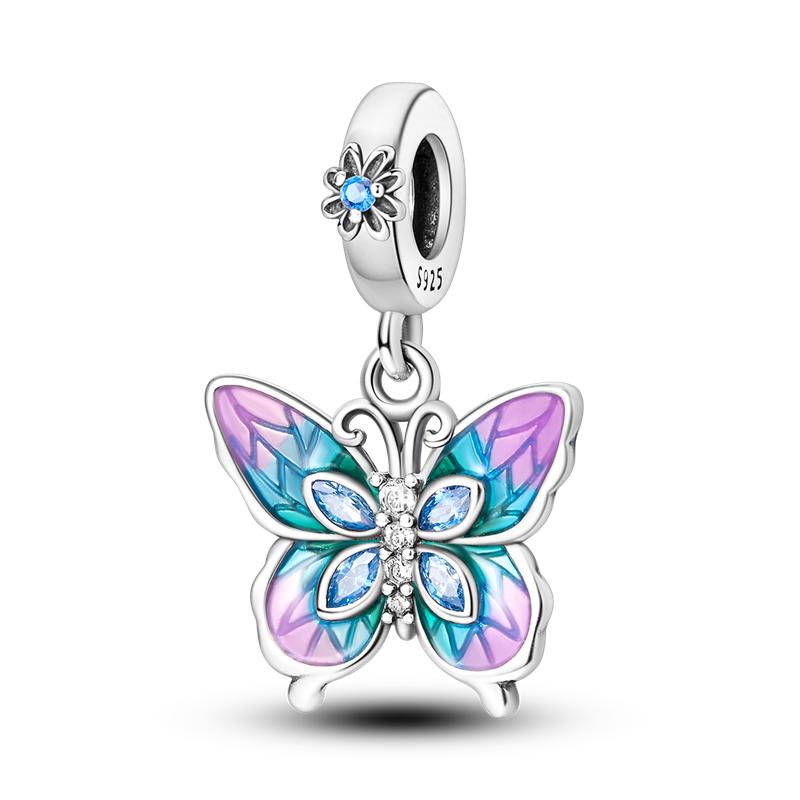 Copper Charms Pendants Fit Original Bracelet Diy Beads Fatima Hand Butterfly Dragonfly Clover