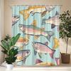 1pc Vibrant Trout Fish Shower Curtain, Mid-Century Modern Style, Light Teal Background with Colorful Fish Design