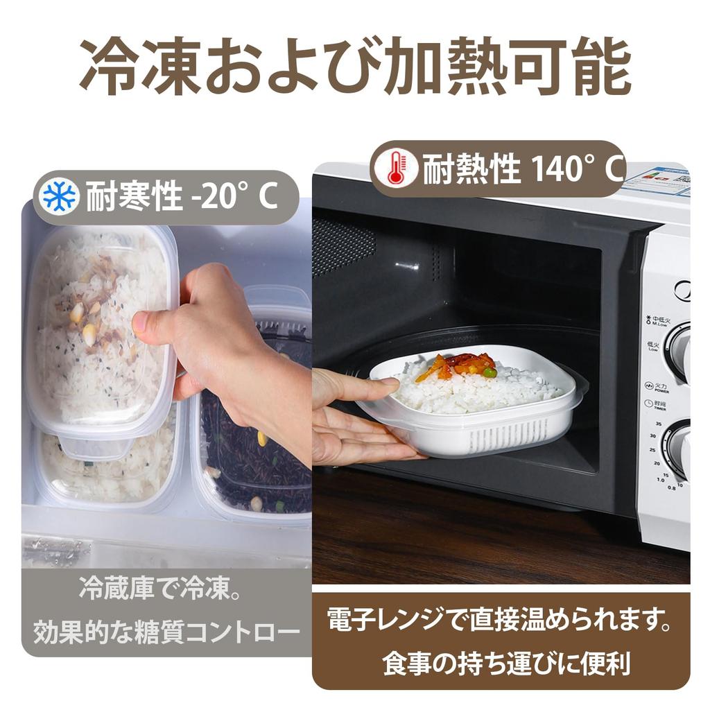 Coolooda Frozen Rice Container, Frozen Rice Container, Pack of 2, Rice Container, Rice Freezer Container, MicrowaveDishwasher Safe, Lightweight,