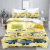 Gru-Mark M-Minions Bedding Set Cartoon Anime Set Adult Kid Bedroom Duvet Cover Sets 3D Print Kawaii Anime Home Textileextile