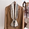 New temperament double-layer scarf streamer strap bag decoration suit scarf small long headband silk scarf women's printing narrow