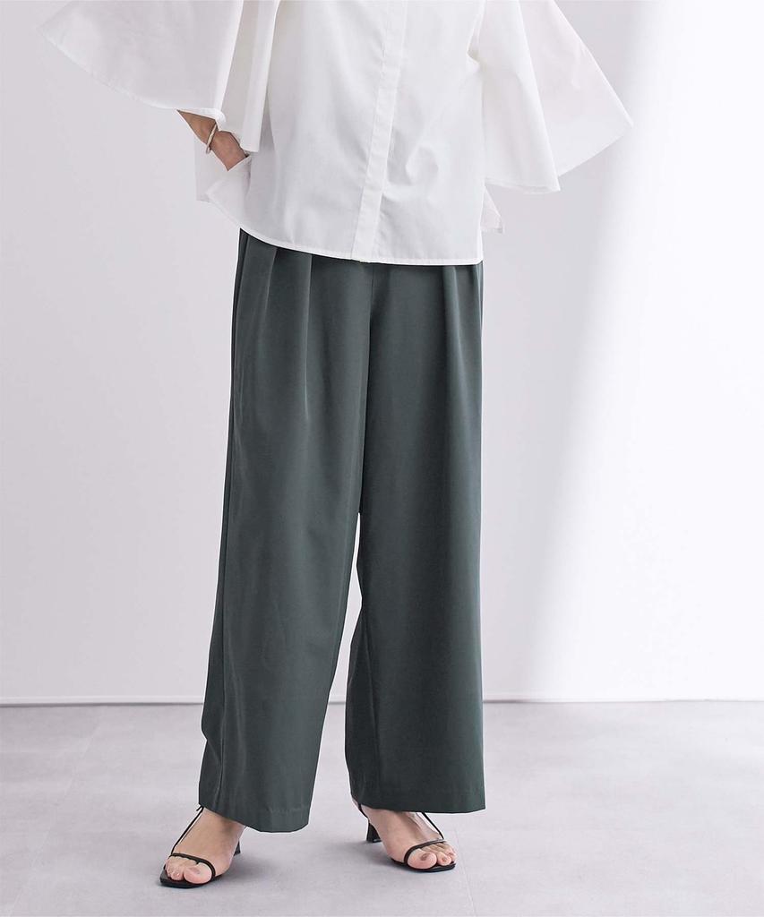 Elastischer Bund weite Hose BFXT0309 S Anthrazit [Ihre] Wasserabweisend mit zwei Bundfalten Damen