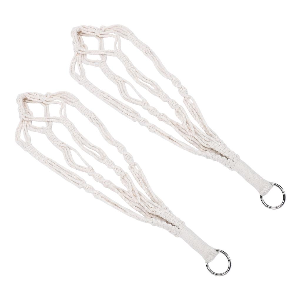 2PCS Woven Plant Hanger 21.65 Inch Boho Hanging Planter Holder Cotton Rope with Metal Hooks