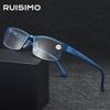 2PCS Fashion Business Reading Glasses for Men Titanium Alloy Frame Readers Eyewear Ultra Light Resin Lens Presbyopia Glasses