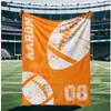 Football Print Blanket Flannel Blanket Home Decor Sofa Blanket Kid Blanket Ball Sports Birthday Gifts