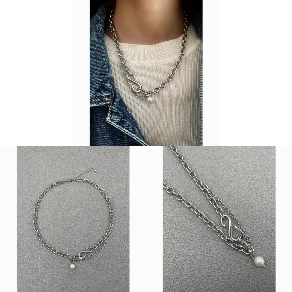 Stainless Steel Geometric Chain Necklace For Men And Women Hiphop Fashion Accessory