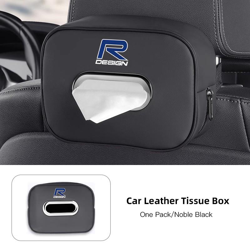1Pcs Car Accessories Quality Leather Auto Paper Towel Storage Bag For Volvo Rdesign Polestar AWD V50 S60 XC60 S40 XC40 XC90 V60