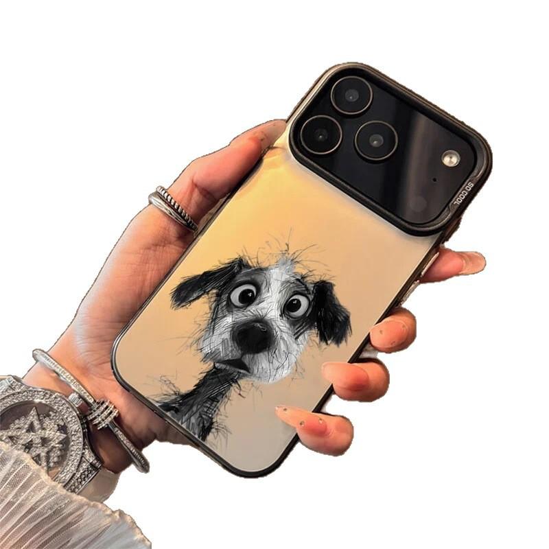Crooked Head Dog Applies To Apple 15 Colored Silver iPhone14Pro Creative 11promax Matte 16 Protective Case 17