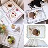 Modern Rectangular Embroidered Polyester Placemat Embroidery Machine Washable Table Mat For Family Gatherings