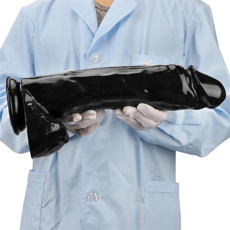 37*7.2cm Female Black Giant Anal Expansion Cum Expansion Giant Anal Plug Simulation Phallus Dildo