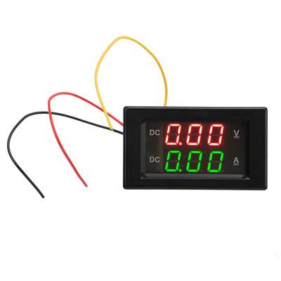 2 i 1 Strømspenningsmåler 300V 20A Dobbelt Digitalt Display LED Volt Amp Tester Måler for Kjøretøy