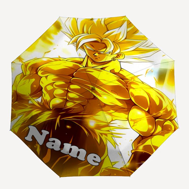 Custom Name Dragon Ball Theme Automatic Umbrella, Lightweight & Portable, 8 Rib, Perfect for Outdoor Travel, Birthdays, Christmas, Gifts.