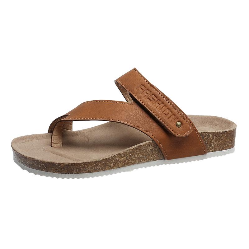 Sandales plates décontractées d'été 2022 à brides croisées - à enfiler, bout rond, chaussures de plage pour grandes tailles