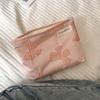 1pcs Large Capacity Canvas Bow Makeup Bag, 3d Printed Handbag, Student Pencil Case Storage Bag, High-End And Fashionable Style