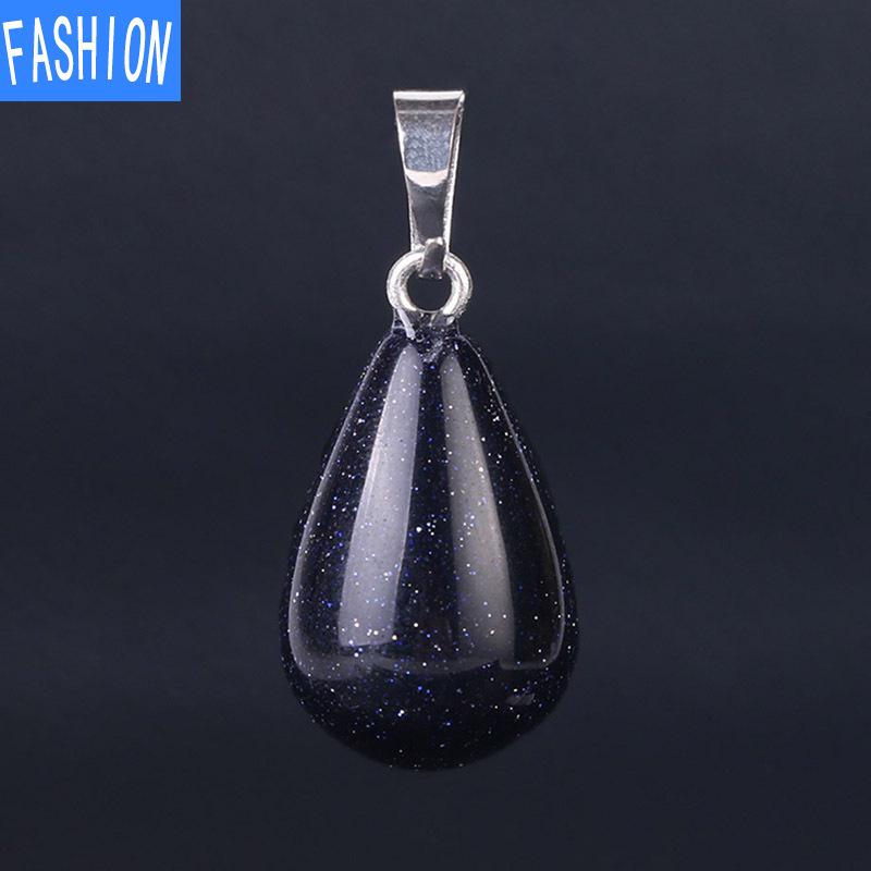 

Женский кулон с натуральным кристаллом, каплевидный кулон с половиной драгоценного камня, тигровый глаз, агат, лазурит, груша, ожерелье, кулон blue sand