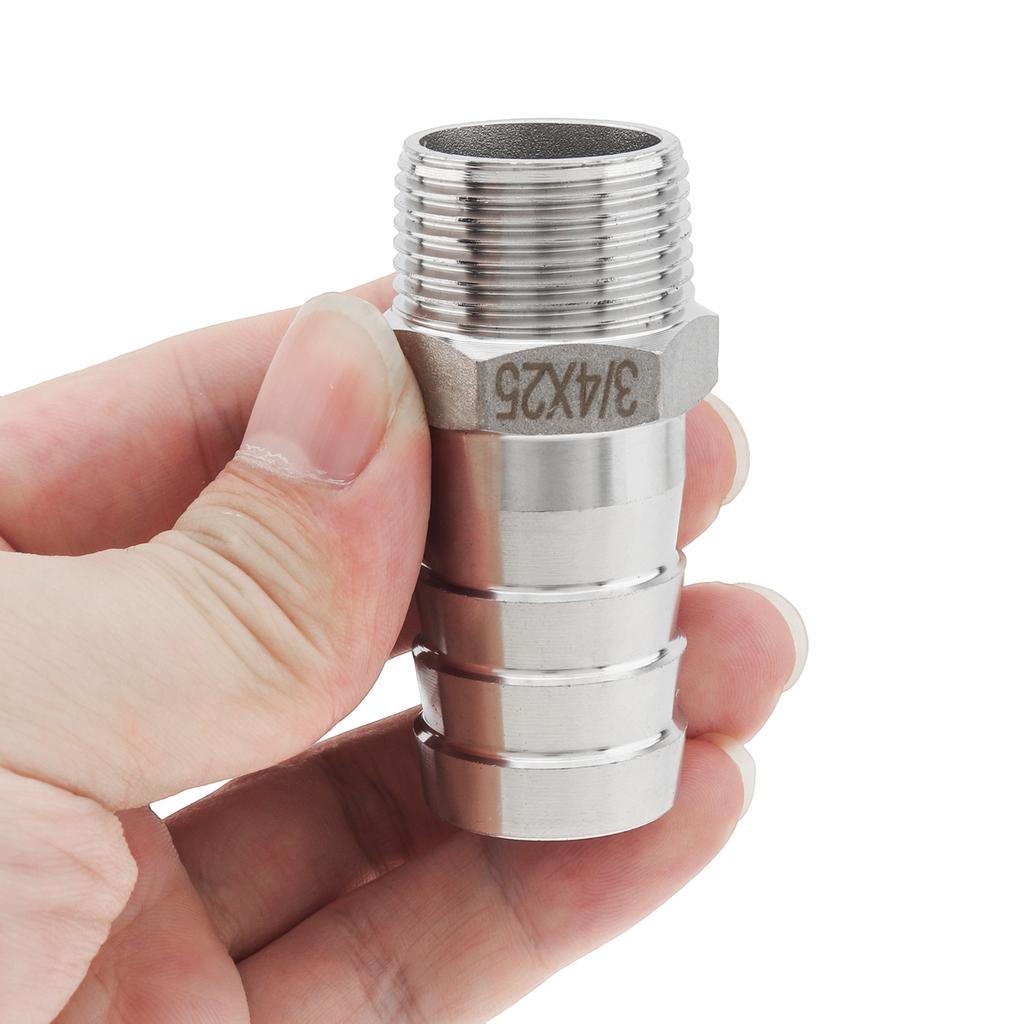 3/4 tums rostfritt stål taggade slangkopplingar taggkoppling för luft vatten bränsleledning reparation industriell