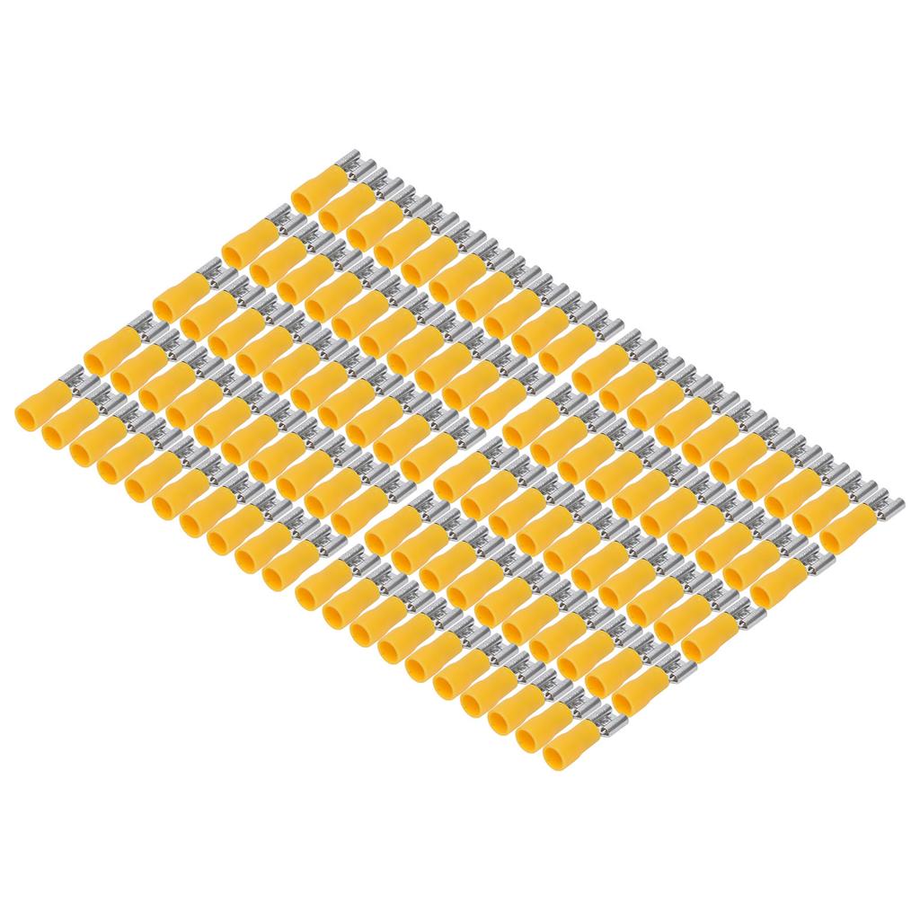 100PCS Insulated Wire Terminal Female Spade Electrical Crimp Connector for AWG 12‑10 4‑6mm²