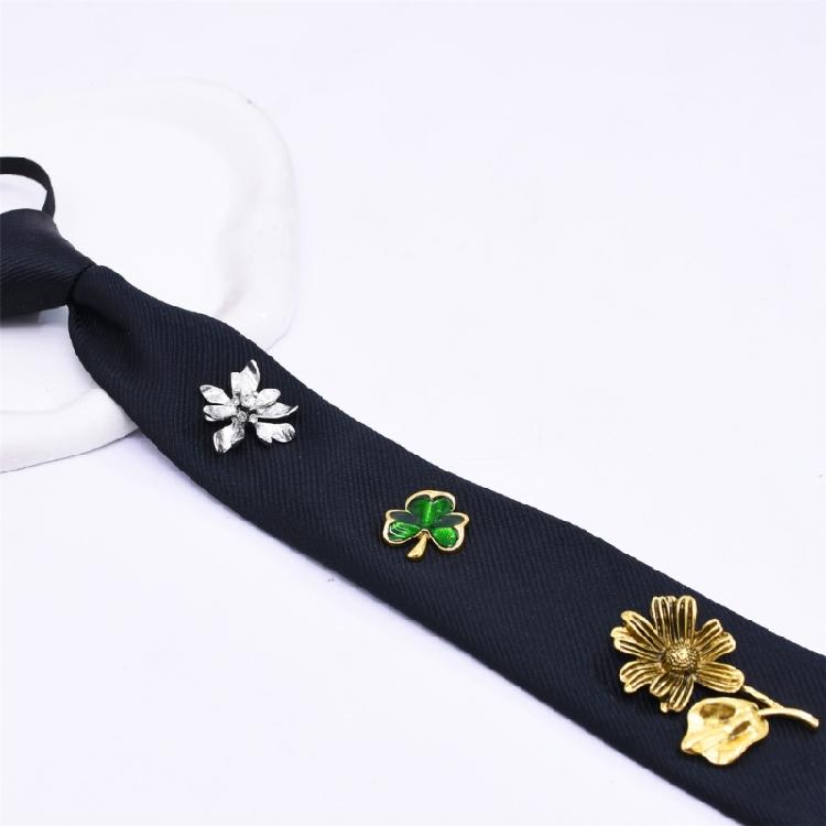 Delicate Crystal Accented Insect Necktie Premium Woven Polyester Comfortable Unisex Accessory For Daily Use