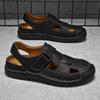 Summer Men's Leather Beach Sandals Pure Handmade Mens Closed TOE SANDALS