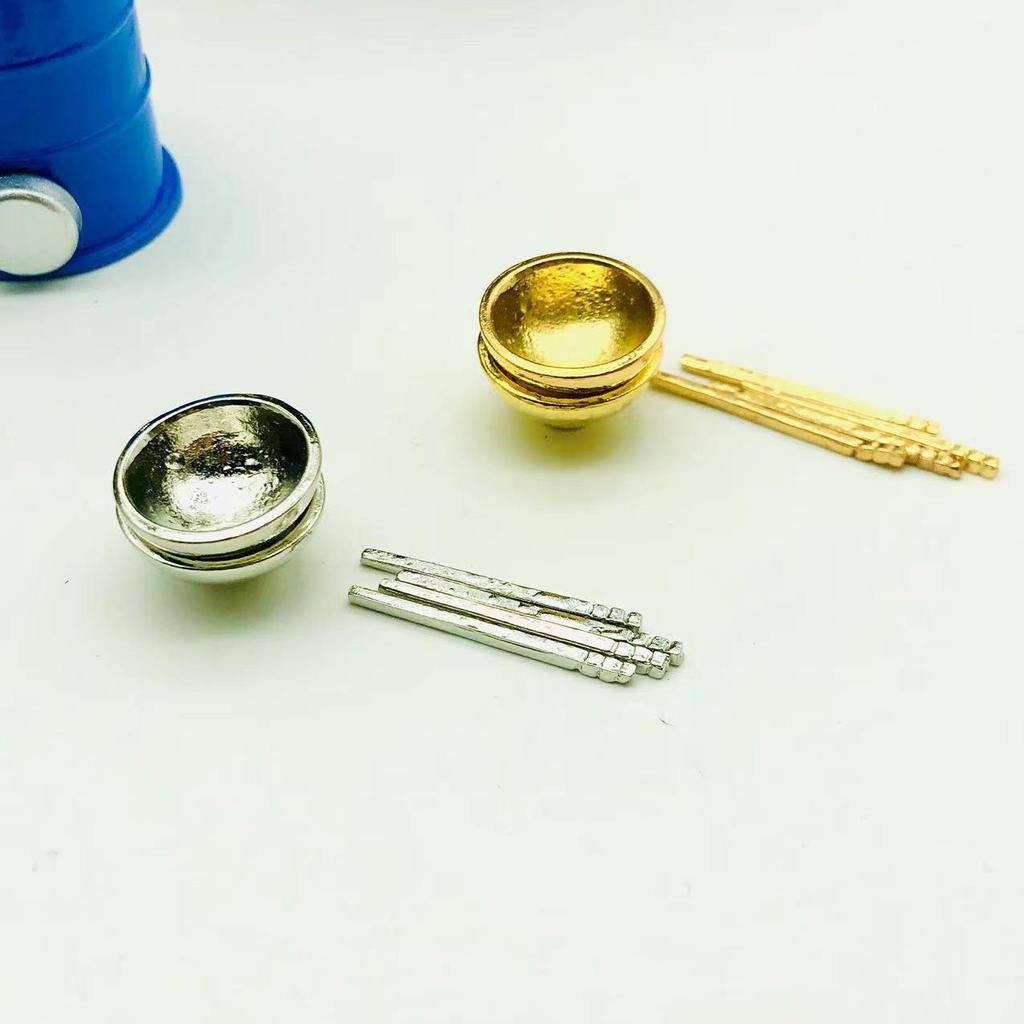 Dollhouse Miniature Pharmacy Set with Clay Food, Pot, Stove, Medicine Cabinet, Bowls & Chopsticks