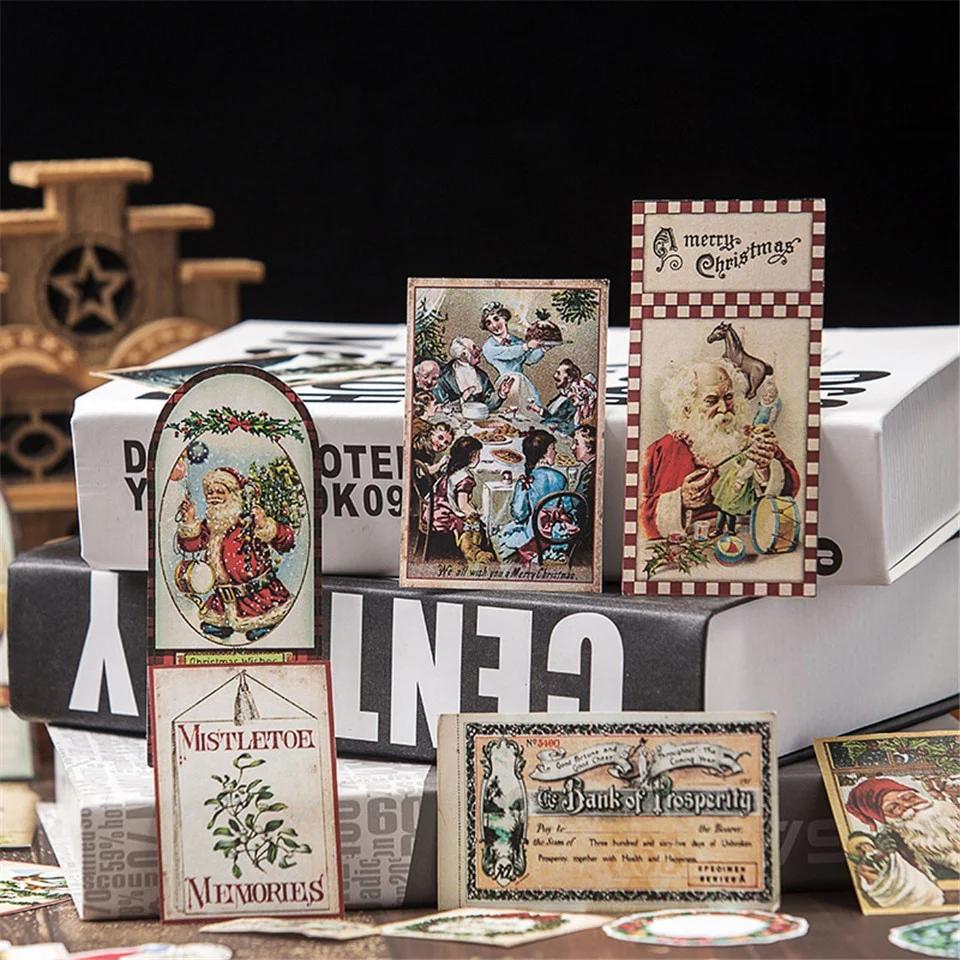 138Pcs Christmas Material Paper Stickers Kits Die Cut For Scrapbooking Journal Planner Photo Album Sticker Card Making