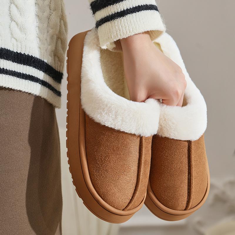 New Cotton Slippers Winter Home Fashion Home Warm Couple Cotton Mop Indoor Comfortable Plush Shoes