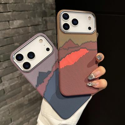 Étui Premium en Fibre de Carbone de Luxe Pour iPhone 17 Air 16 15 14 Pro Max Plus Pour Housse de Protection d'Objectif en Alliage à Motif Magnétique