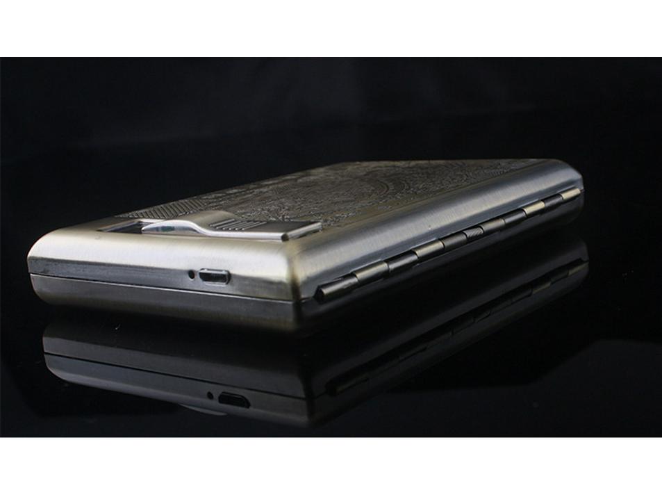 Noble Pie GP9029 Bronze Floral Multifunctional Cigarette Case & USB Lighter (Holds 20 Cigarettes)