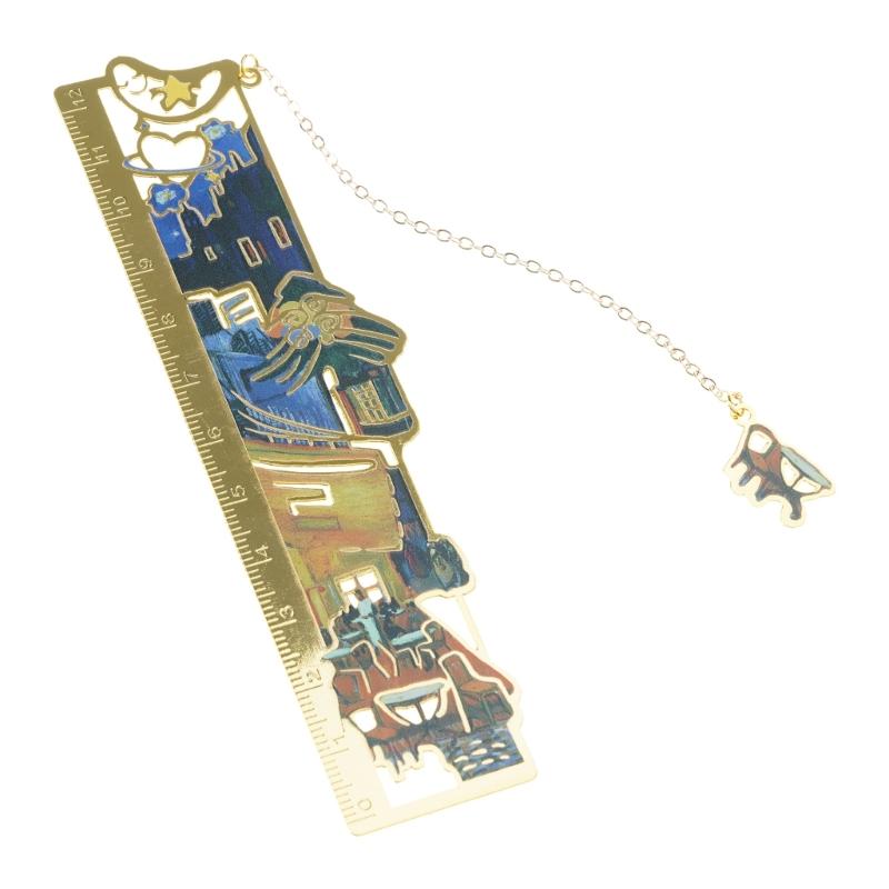 Vintage Hollow Bookmarks with Chain Hollow Metal Bookmarks Book Page Divider for Teacher Book Lover Reading Accessories