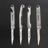 Multi Style New Mini Titanium Alloy Folding Surgical Knife for Outdoor Camping, Portable EDC Knife with 10 Free Blades
