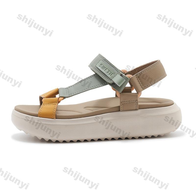 Fashion Large Size Women's Shoes 2025 New Comfortable Platform Flats Shoes Fashion Breathable Non Slip Height Increase Casual Sandals