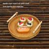 Vietnamese Handmade Rattan & Bamboo Basket for Fruit or Steamed Buns - Round, Simple Design for Household Use