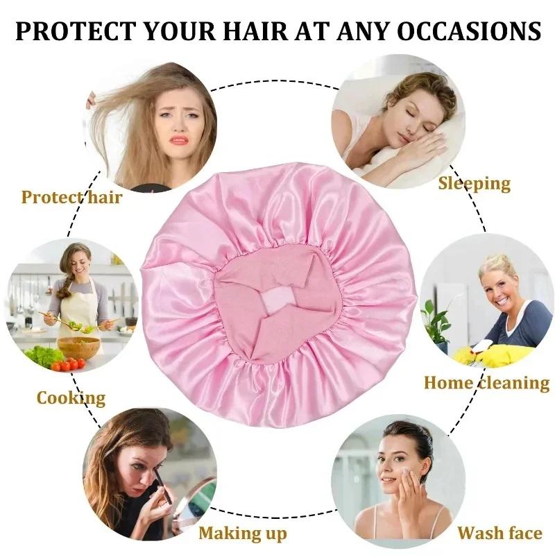 Heatless Hair Curler Satin Sleeping Cap Set No Heat Hair Rollers Curling Rod Headband Soft Curlers Lazy Curls Bonnet Night Hat