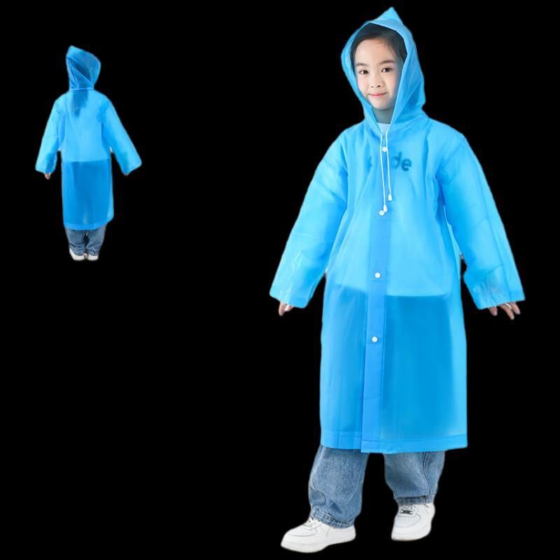 Children s Portable EVA Transparent Raincoat Open-cuff Thickened