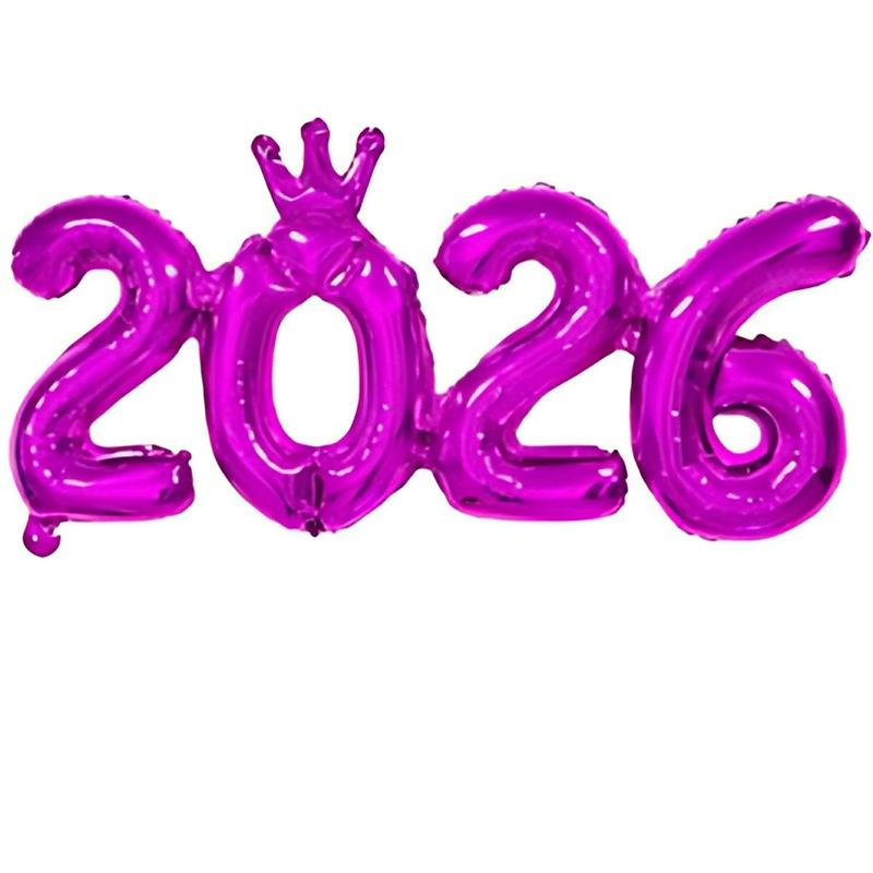 Crown Number Foil Balloons Happy New Year Eve Party Decoration Photo Booth Props Supplies Christmas Home Decor Navidad 2026