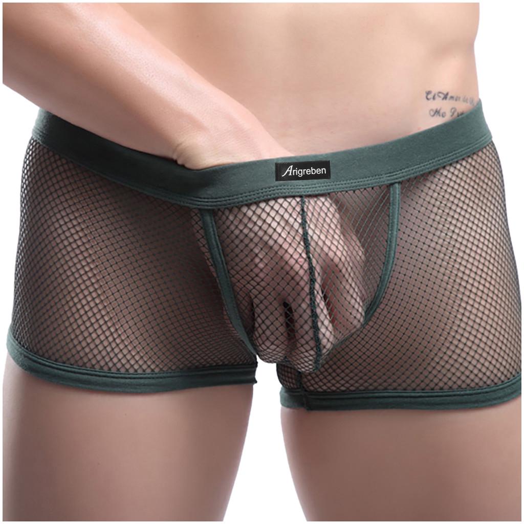 Men Sexy Underwear Letter Printed  Shorts Bulge Pouch  Underpants