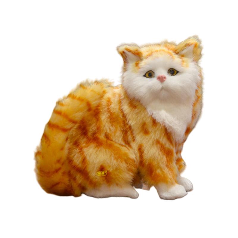 Cute Simulation Sit Cat Plush Toys Soft Stuffed Kitten Model Fake Cat Realist Animals For Girls Birthday Valentine's Day Gift